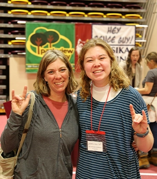 A female student with her mom